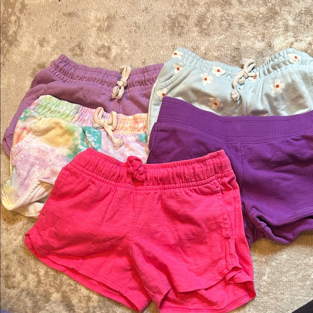 Cat & Jack Kids Shorts Set - Pink, Purple, Tie-Dye, Blue.  6 pairs